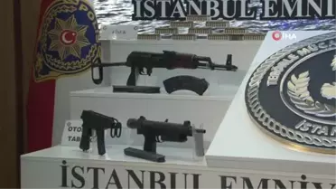 Eylem planı deşifre olan DHKP/C terör örgütünden ele geçirilen silahlar emniyette sergilendi