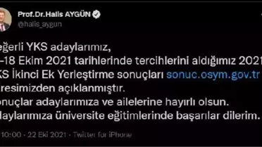 2021 YKS İkinci Ek Yerleştirme Sonucuna göre Üniversitemizi Kazanan Öğrencilerimizin Dikkatine