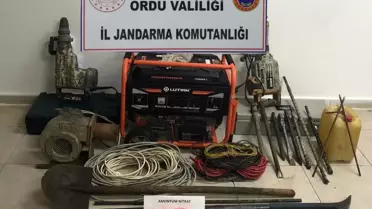 Ordu'da kaçak defineye suçüstü