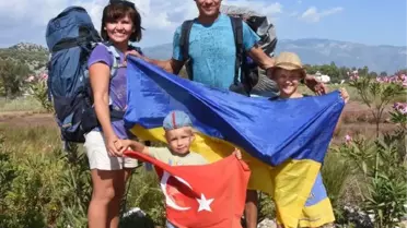 Ukraynalı çift ve 2 çocukları, Likya Yolu'nu 2 ayda yürüyecek