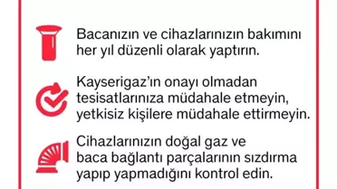 Kayserigaz'dan 'güvenli doğalgaz kullanım' uyarısı