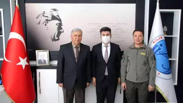 THK Kilis Şube Başkanı Tırnaksız Rektör Karacoşkun'la bir araya geldi