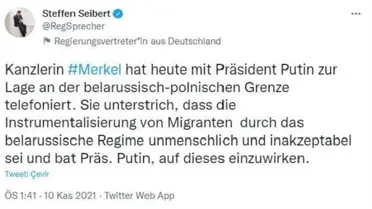 Son dakika haberi: Almanya Başbakanı Merkel'den Putin'e 'Belarus' çağrısı