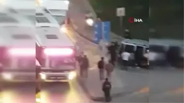 Esenler'de otobüs şoförüne darp girişimi kamerada