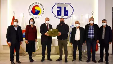 İl Milli Eğitim Müdürü Okumuş, Aydın Ticaret Borsası Başkanı Çondur ile bir araya geldi