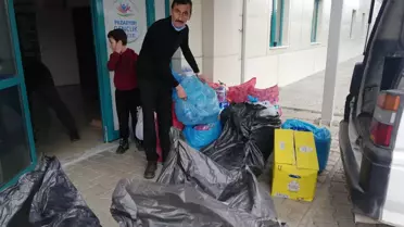 Pazaryeri'nde gaziden engellilere mavi kapak desteği