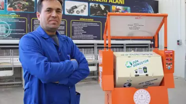 Meslek lisesinde, güneş enerjisiyle çalışan kompost makinesi geliştirildi