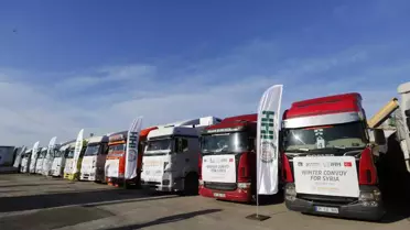 120 insani yardım TIR'ı Suriye'ye yola çıktı