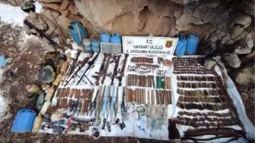Hakkari'de PKK'nın silah, patlayıcı ve mühimmatı ele geçirildi
