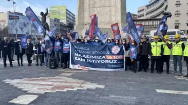 Eğitim-İş üyeleri maaşlara zam talebiyle iş bıraktı