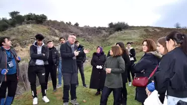 Hisarlan jeoparkına protokol eşlerinden ziyaret