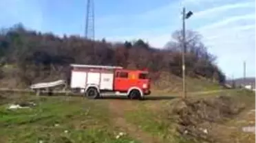 Suyun içinde kalan ineği itfaiye ekipleri kurtardı