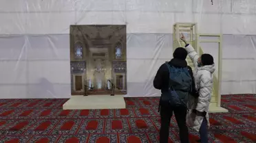 Restorasyona alınan Selimiye Camisi'nde ibadet için alan oluşturuldu