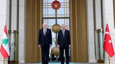 Son dakika haberleri | Cumhurbaşkanı Erdoğan, Lübnan Başbakanı Mikati'yi resmi törenle karşıladı