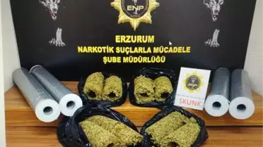 Erzurum'da 11 kilo skunk maddesi ele geçirildi