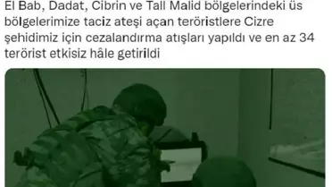 Barış Pınarı ve Fırat Kalkanı bölgelerinde 43 terörist etkisiz hale getirildi