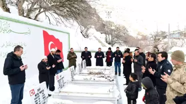 Son dakika haber... Çığ şehitleri mezarları başında dualarla anıldı
