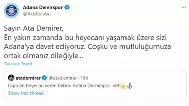 Adana Demirspor'dan ünlü komedyen Ata Demirer'e davet