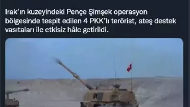 MSB: Irak'ın kuzeyinde 4 PKK'lı terörist etkisiz hale getirildi