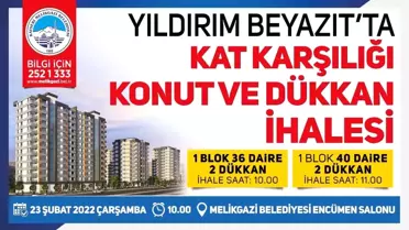 Melikgazi Belediyesi'nden kat karşılığı konut ve dükkan ihalesi
