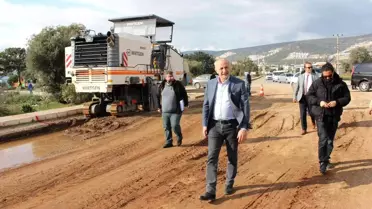 Didim'de sıcak asfalt çalışması sürüyor