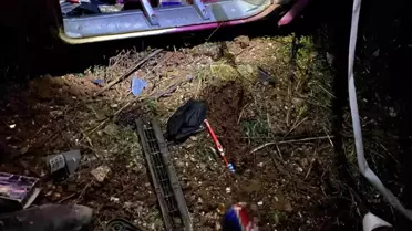 Alkollü sürücünün kullandığı kamyonet yan yattı
