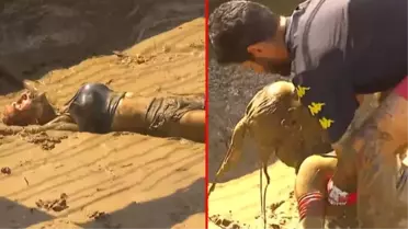 Survivor'da sakatlanan Sema'ya yardım için gelmişti! Kadının üzerine düşen Bora'ya tepki yağıyor