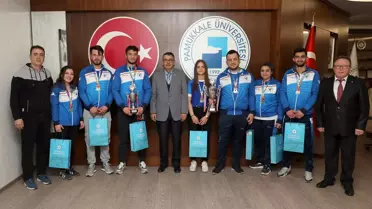 Bileği bükülmeyen şampiyonlara Rektör Kutluhan'dan tebrik