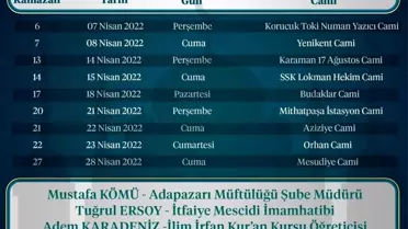 Adapazarı'nda 9 camide enderun teravih geleneği yaşatılacak