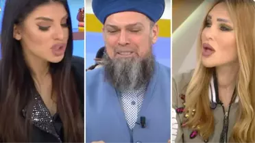 Canlı yayında 'kadınlarla bir araya gelmiyorum' diyen Meriç Erkan stüdyoda şekilden şekile girdi