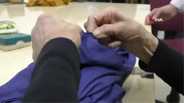 80'ine merdiven dayayan Şaheste nine dikiş nakış öğreniyor