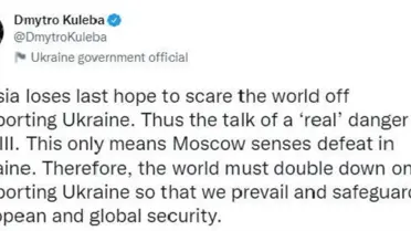 Son Dakika | Kuleba: Rusya, Üçüncü Dünya Savaşı'yla korkutmaya çalışıyor