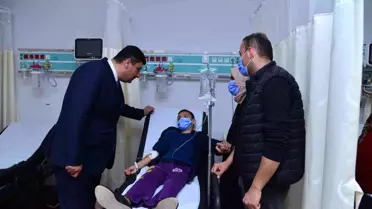 Başkan Oğuz'dan bayramda hasta vatandaşlara moral ziyareti