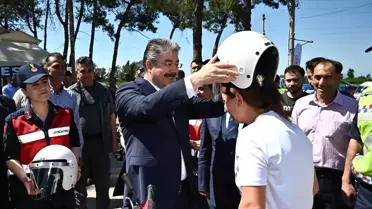 Osmaniye'de motosiklet sürücülerine kask dağıtıldı