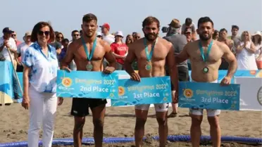 Sarıgerme Dünya Plaj Güreş Şampiyonası'nın ilk serisini milliler, 4 madalya ile tamamladı