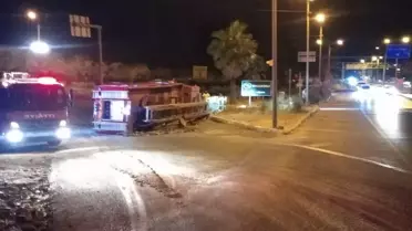 Bodrum'da göreve giden itfaiye aracının devrilmesi sonucu 2 personel yaralandı