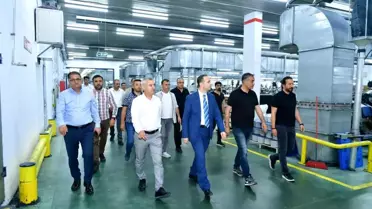 Kaymakam Uğurlu ile Başkan Çınar, organize sanayi bölgesindeki fabrikaları ziyaret etti