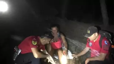 Ayağı burkulunca ormanda mahsur kalan turistin imdadına jandarma yetişti