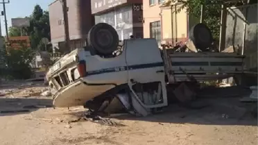 Son Dakika | TIR'ın çarptığı kamyonet takla attı; sürücü ile eşi yaralı