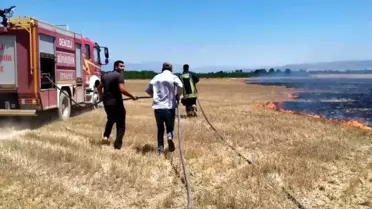 Bilinçsizce yakılan anız 200 dekar alanı siyaha bürüdü