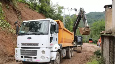 Fatsa'da şiddetli yağışın yol açtığı hasarlar gideriliyor