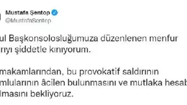 TBMM Başkanı Şentop, Musul Başkonsolosluğu'na saldırıyı kınadı