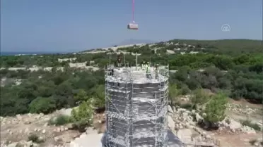 Patara'da 'İmparator Nero' yazıtı antik deniz fenerine yerleştirildi