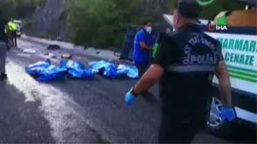 Marmaris'teki feci kazada ölenlerin cenazeleri morga kaldırıldı