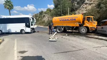 Manavgat'ta zincirleme trafik kazası: 1 yaralı