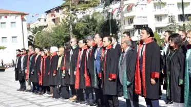 Burdur yerel haberleri | Burdur'da, yeni adli yıl çelenk sunma töreni ile başladı