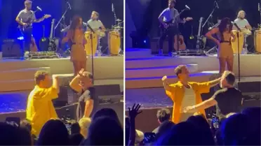 Melike Şahin'in İstanbul'daki konserine, Cem Yılmaz ve Uraz Kaygılaroğlu'nun dansı damga vurdu