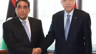 Cumhurbaşkanı Erdoğan, Libya Başkanlık Konseyi Başkanı Muhammed Yunus el-Menfi ile görüştü