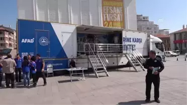 Yozgat protokolü, deprem simülasyon tırında 7,6 büyüklüğündeki sarsıntıyı deneyimledi