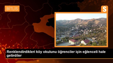 Renklendirdikleri köy okulunu öğrenciler için eğlenceli hale getirdiler